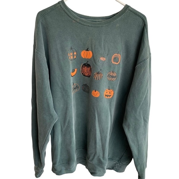Comfort Colors Tops - Halloween Crewneck Sweatshirt Pumpkins Comfort Colors Size XL